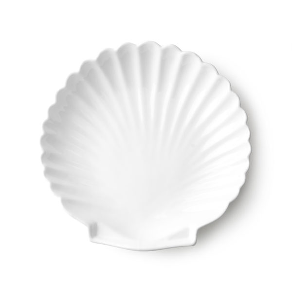 Plateau coquille blanc Athéna en céramique