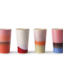 Ensemble de 4 tasses latte en céramique Années 70
