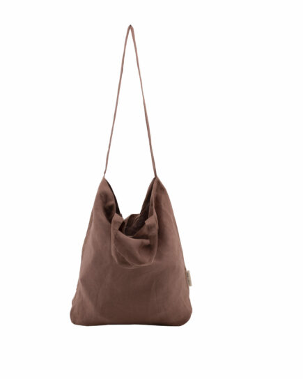 Tote-bag en lin Marron