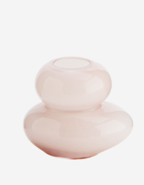 Vase en verre rond rose