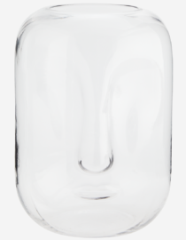 Vase en verre avec empreinte de visage