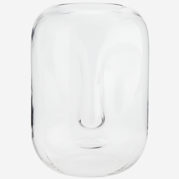 Vase en verre avec empreinte de visage