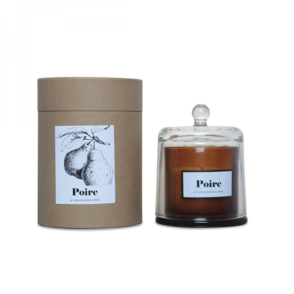 Bougie Cloche Ambre Mini Poire Sucree D8,5 H11,5cm