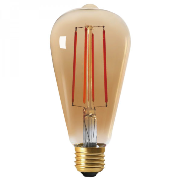 Ampoule LED Vintage (D.6,4xH.14,3cm) filament vertical 4W (E27)