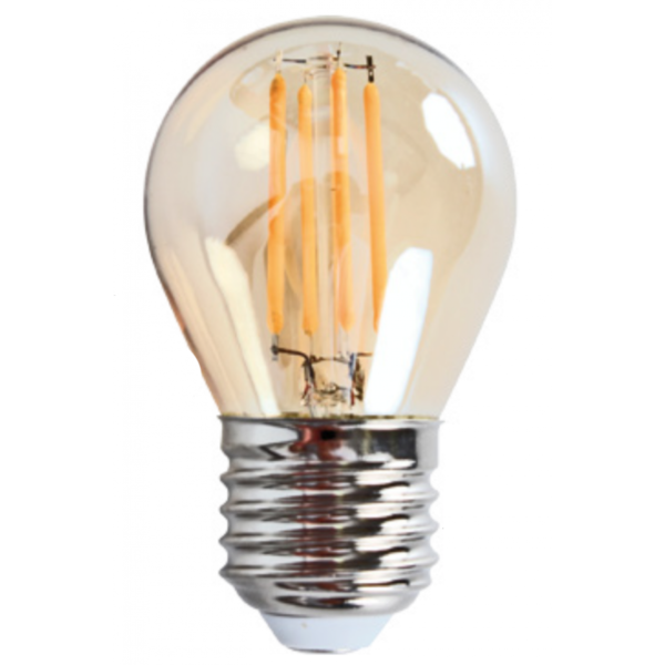 Ampoule LED Ovale (D.4,5xH.8cm) filament droit 6W (E27)