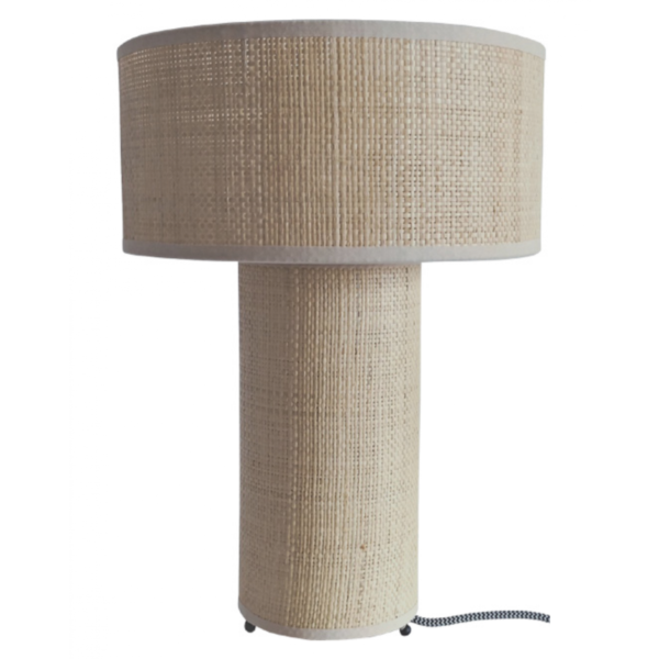 Lampe Saturne Rafia Gm D28 H39cm