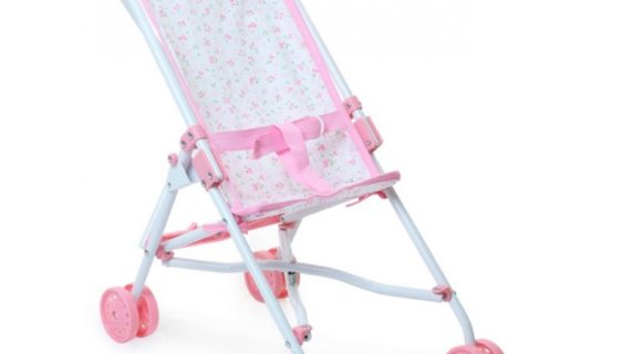 Poussette "Petites fleurs" pour poupée (jusqu'à 52 cm environ)
