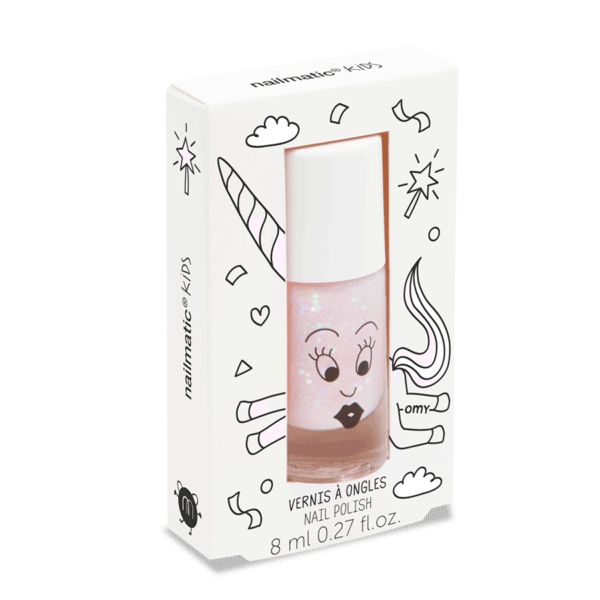 Vernis à l'eau - Polly - rose transparent paillettes