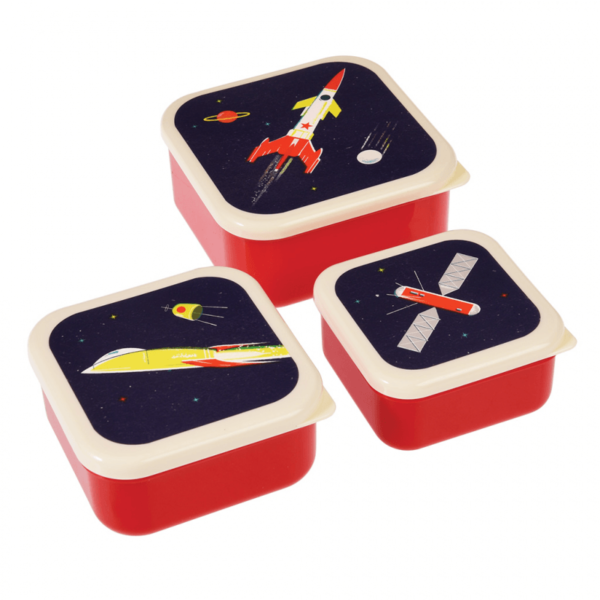 Set de 3 boîtes à Snack "Fusée"