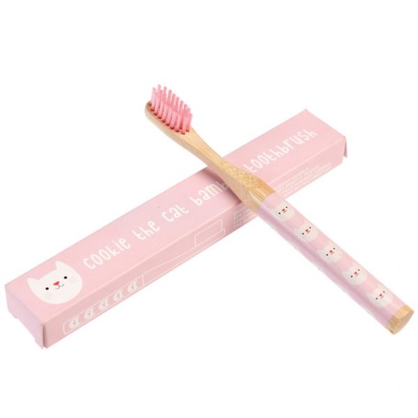 Brosse à dents en bambou Cookie le chat