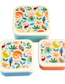Set de 3 boîtes à goûter Animaux sauvages