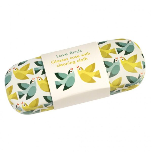 Étui à lunettes et tissu de nettoyage Love Birds