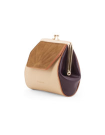 Porte-monnaie argile beige + raisin violet