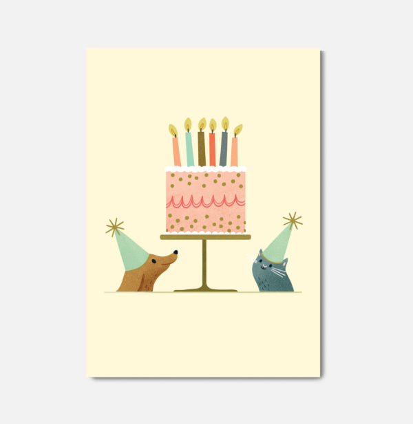 Carte double - Gâteau d'anniversaire
