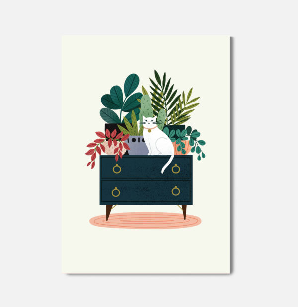 Carte double - Chat blanc