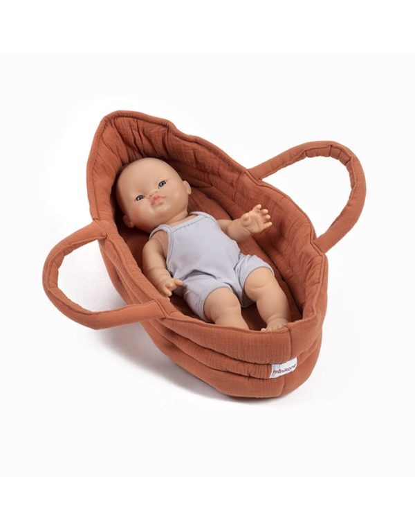 Couffin Gordis coton double gaze terre de sienne