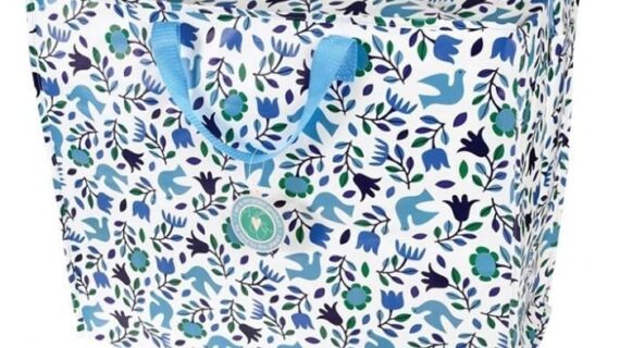 Grand sac cabas zippé Folk Doves