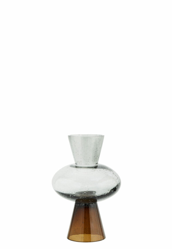 Vase en verre bicolore