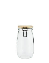 Bocal en verre avec couvercle en bambou - L