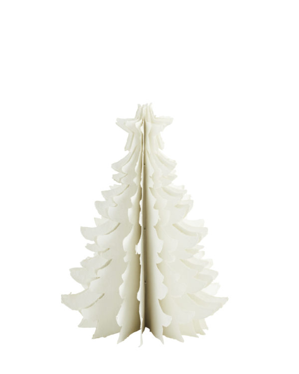Sapin de Noël en pâte à papier sur pied