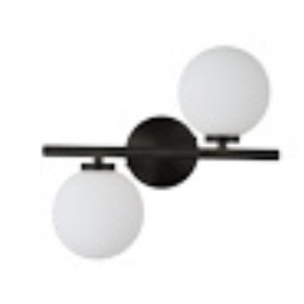 Applique Murale Edmond Horizontale 2 Globes Noire
