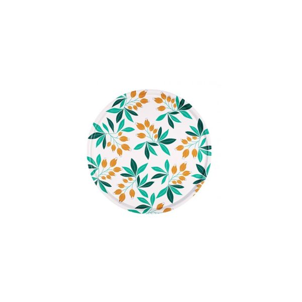 Plateau en bouleau Campanules - rond 45cm