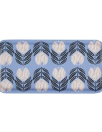 Plateau en bouleau Tulipes Lavande - rectangle – 28x14cm
