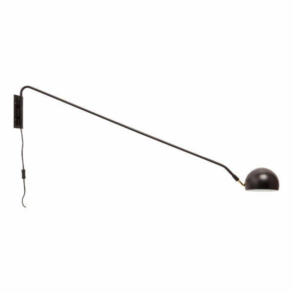 Lampe murale noire en métal, avec bras