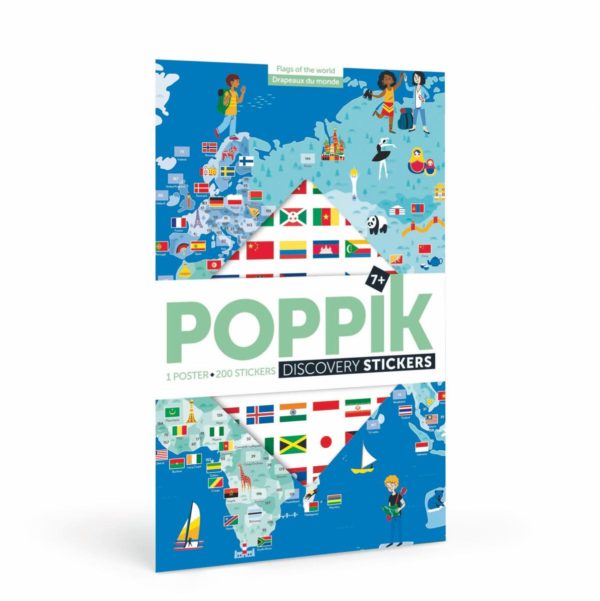 Poster en stickers - Drapeaux du monde (6-12 ans)