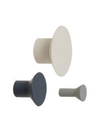 Lot de 3 patères, métal, gris clair/gris foncé