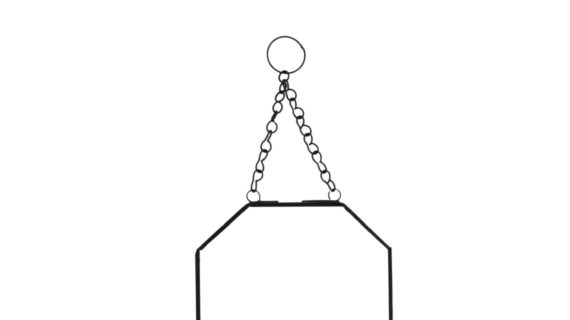 Miroir suspendu octogonal Noir