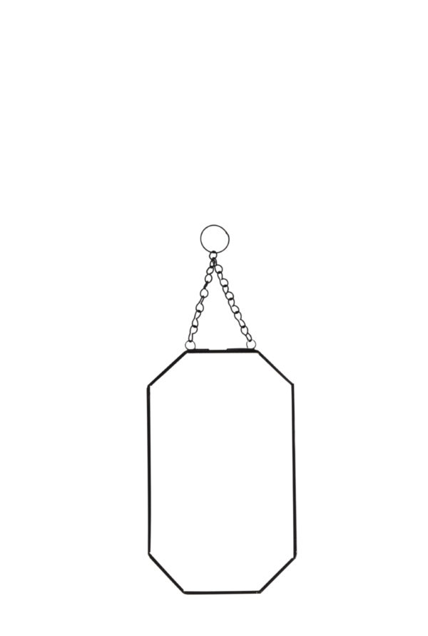Miroir suspendu octogonal Noir