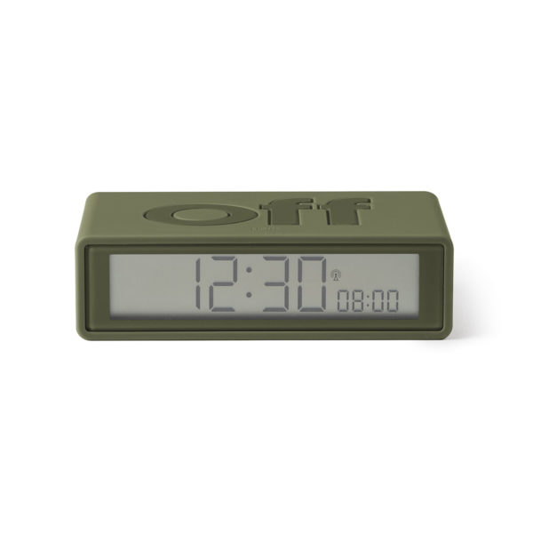 Réveil LCD réversible radio-contrôlé Flip+ Kaki