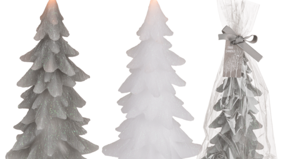 Bougie en forme de sapin brillant