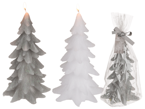 Bougie en forme de sapin brillant