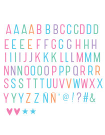 Accessoires pour Lightbox - 85 lettres et symboles couleurs pastel