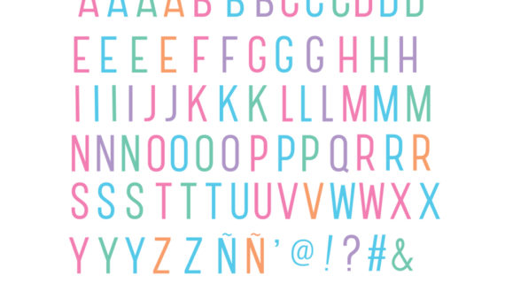 Accessoires pour Lightbox - 85 lettres et symboles couleurs pastel
