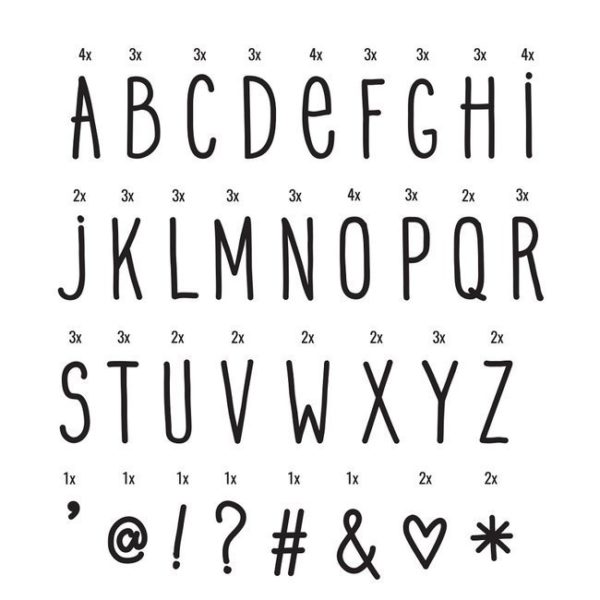 Accessoires pour Lightbox - 85 lettres manuscrites et symboles