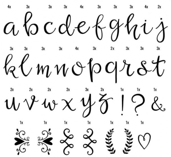 Accessoires pour Lightbox - 85 lettres scriptes et symboles