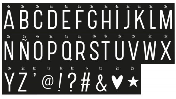 Accessoires pour Lightbox - 85 lettres monochromes et symboles
