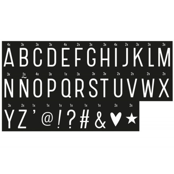 Accessoires pour Lightbox - 85 lettres monochromes et symboles