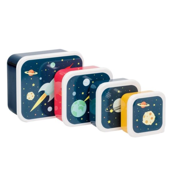 Set de 4 boîtes à goûter Espace