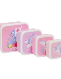 Set de 4 boîtes à goûter Licorne