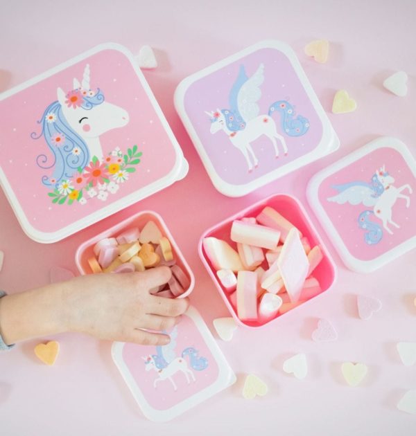 Set de 4 boîtes à goûter Licorne – Image 2