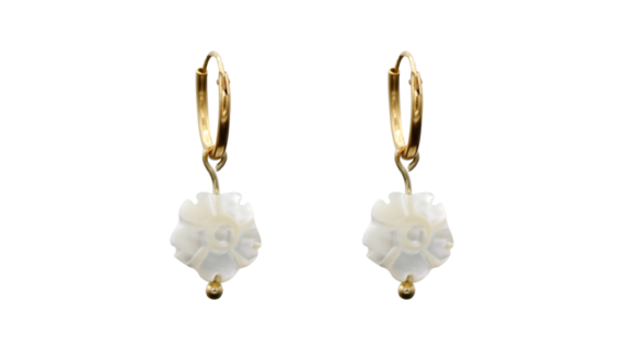 Paire de boucles d'oreilles Fleur en nacre