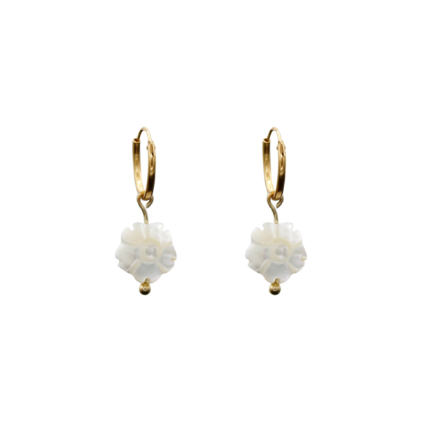Paire de boucles d'oreilles Fleur en nacre