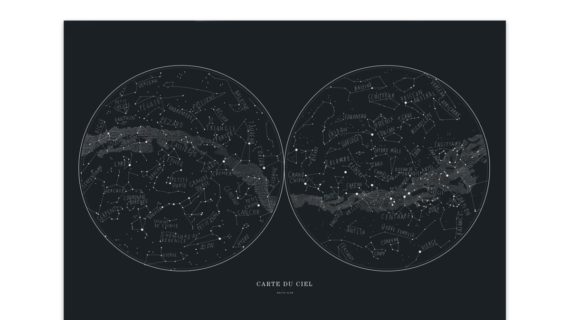Affiche Carte du ciel étoilé