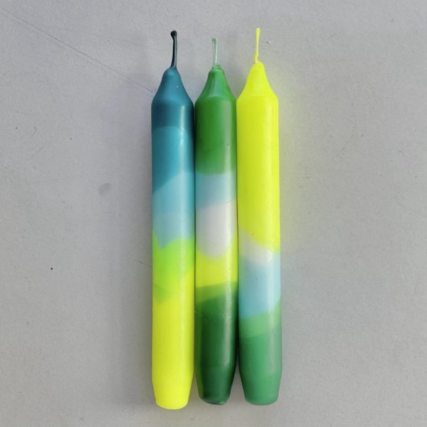 Lot de 3 Bougies Dip Dye Neon - Ocean Spirit