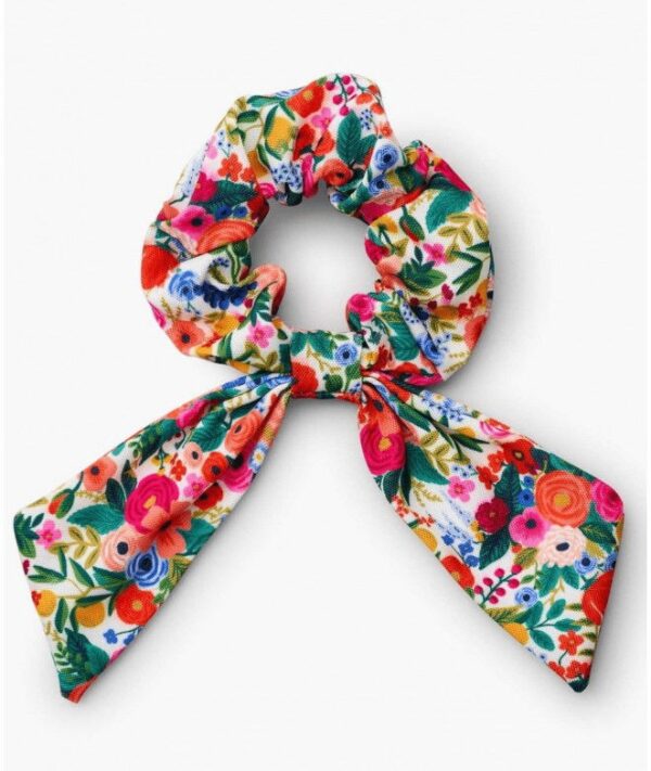 Chouchou noeud - Garden Party - 100% Polyester - D9cm - Noeud 10cm