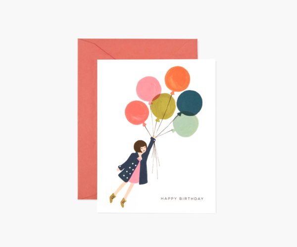 Carte double avec enveloppe - Fly away birthday